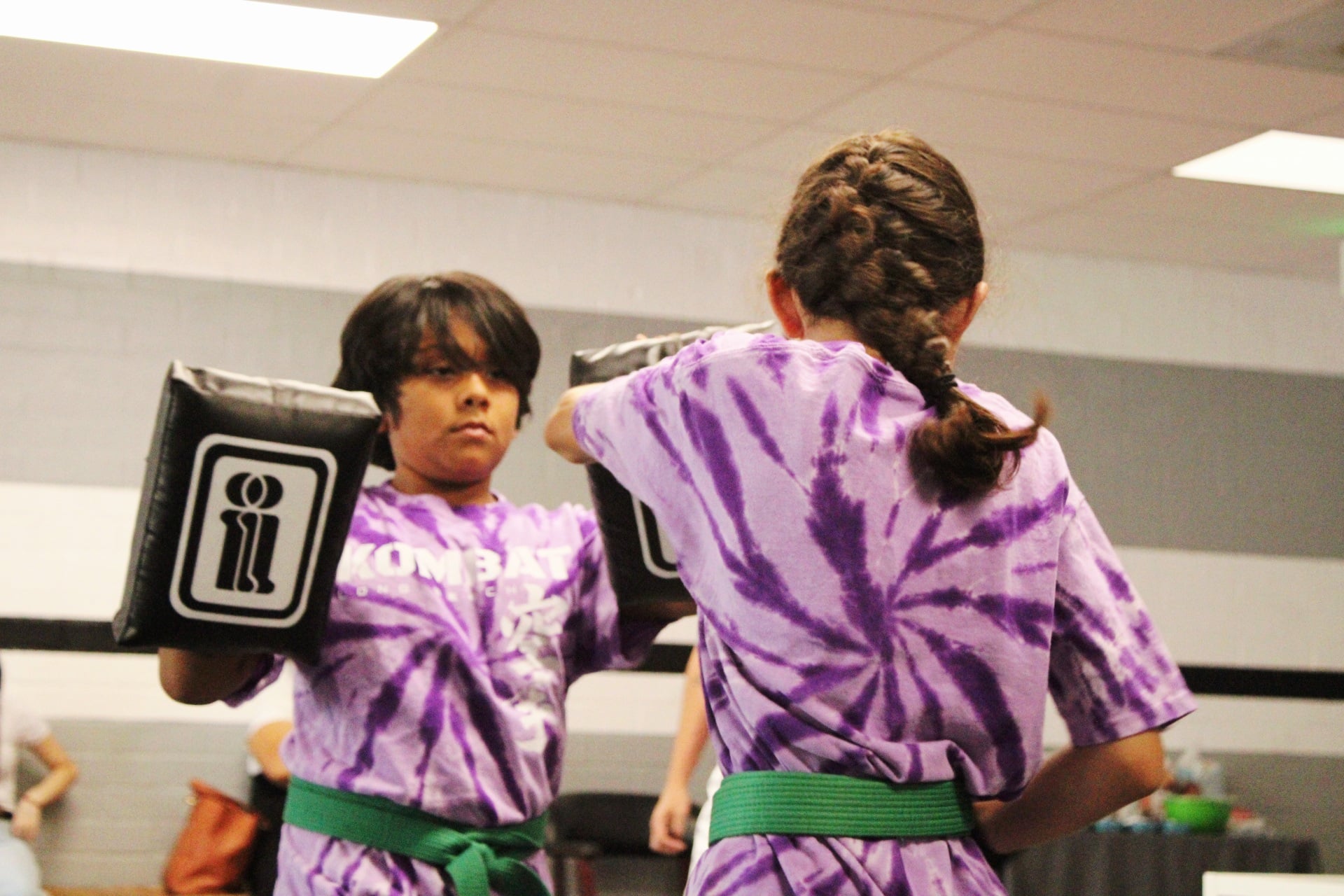 Kadets karate class practicing kata at Kombat Karate in Long Beach